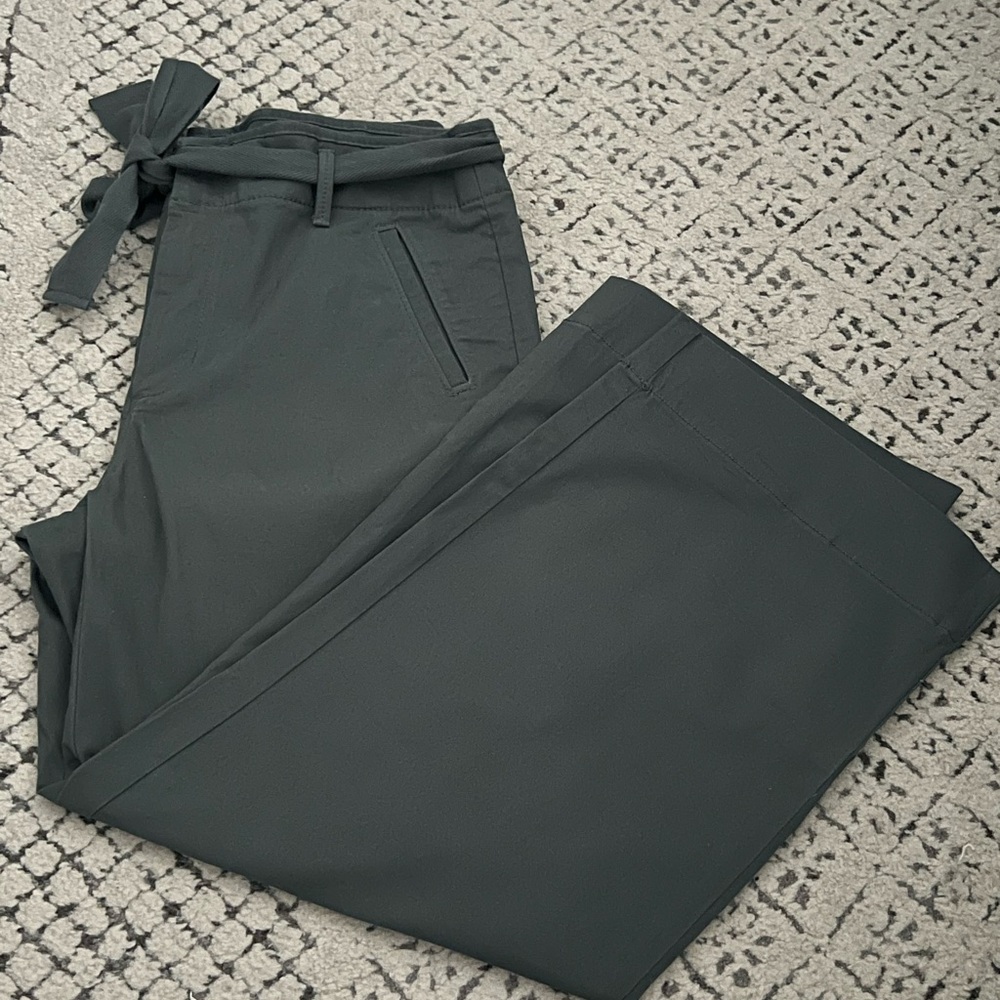 LOFT Dark Green Trousers with Belt